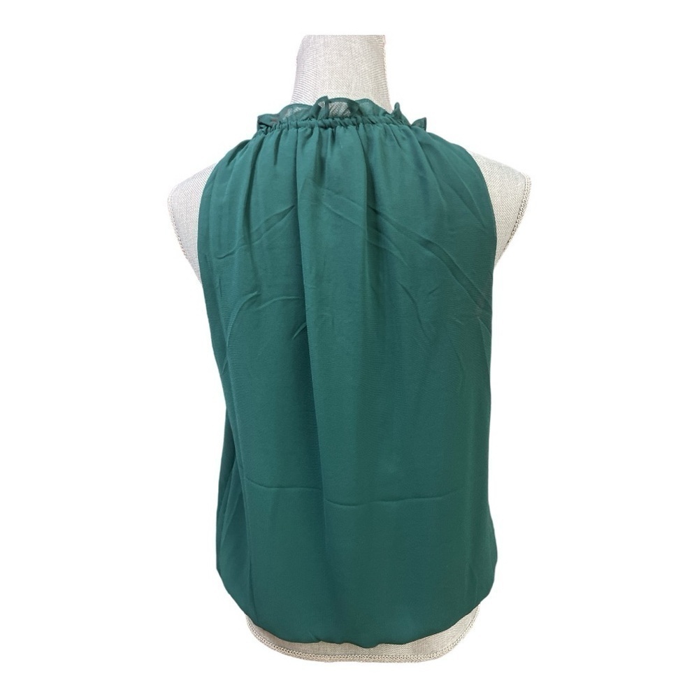 Max Studio Solid Green sleeveless V-Neck Halter Body Top size S - Picture 4 of 12